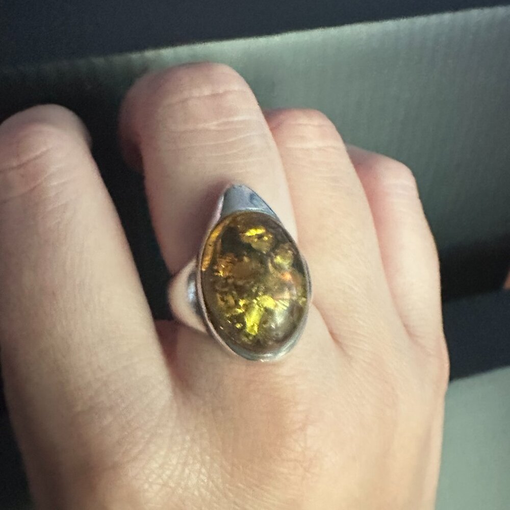 Sterling Silver .925 Baltic Amber Ring